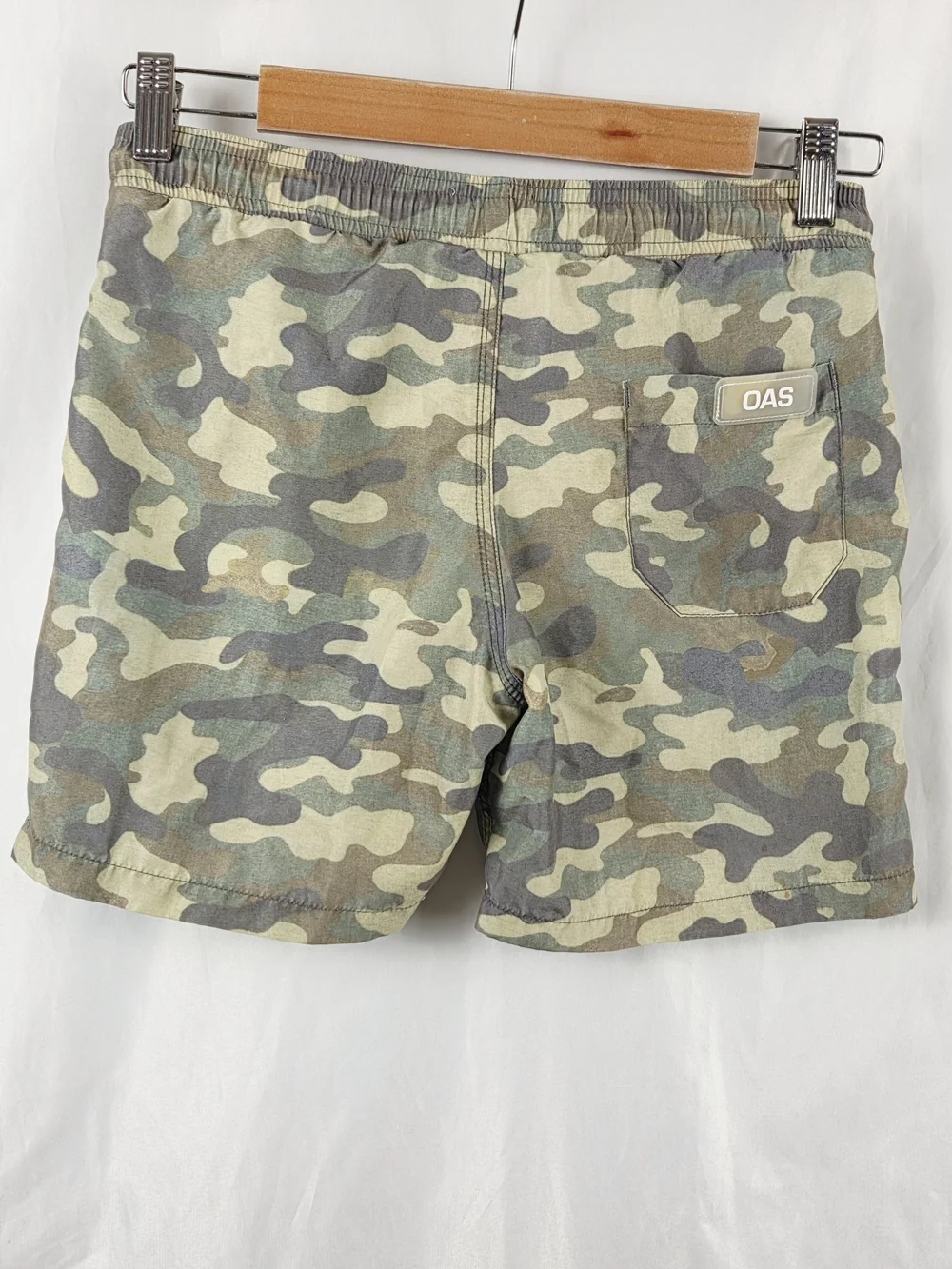 OAS Kid Camouflage Drawstring Swim Trunks with Palm Embroidery Size 10